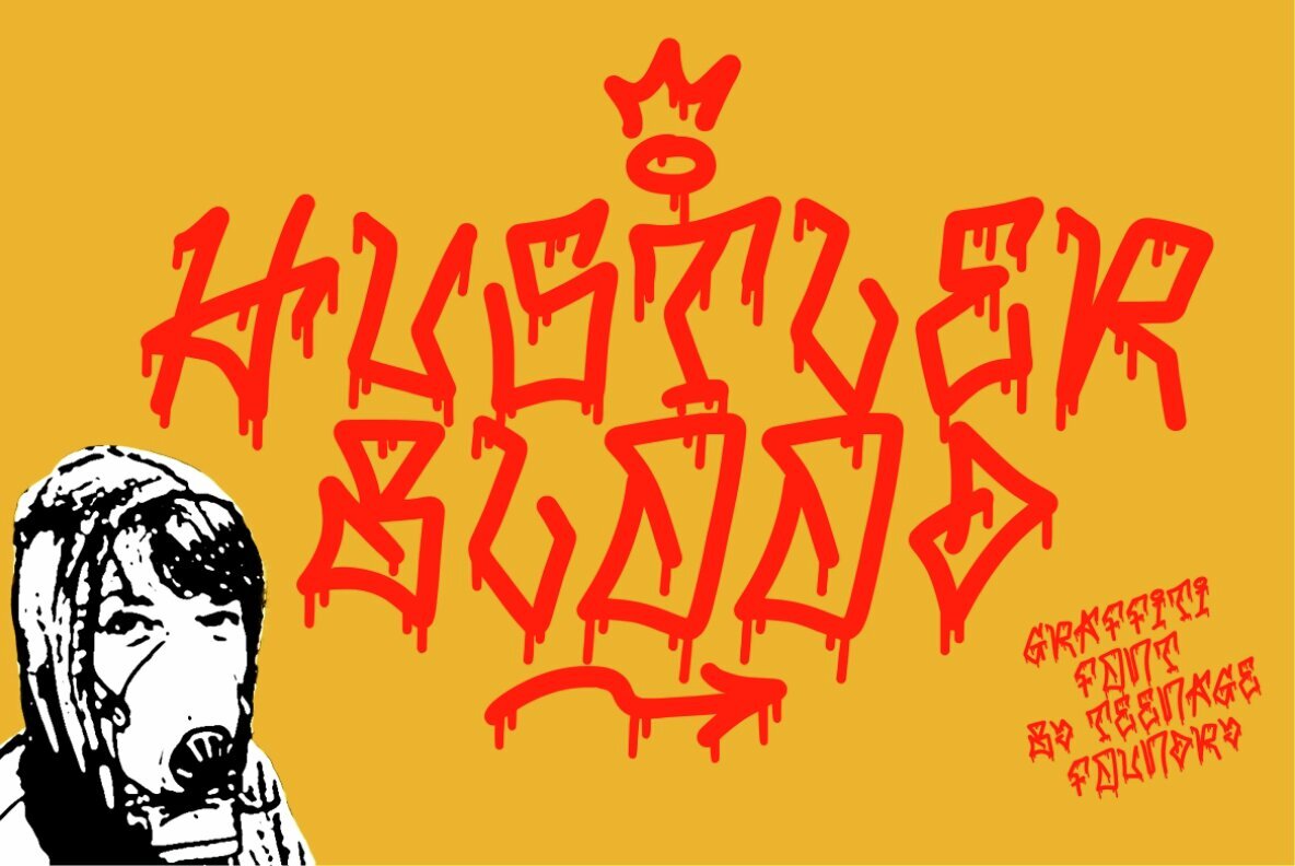 Brace for Impact: Unmasking the Typographical Rebel – TF Hustler Blood Font - Image 1