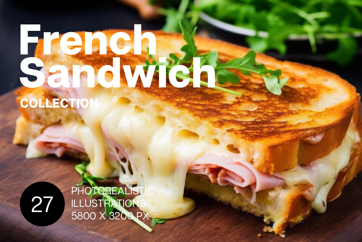 27 Photorealistic Illustrations: Experiencing the French Sandwich Artistry