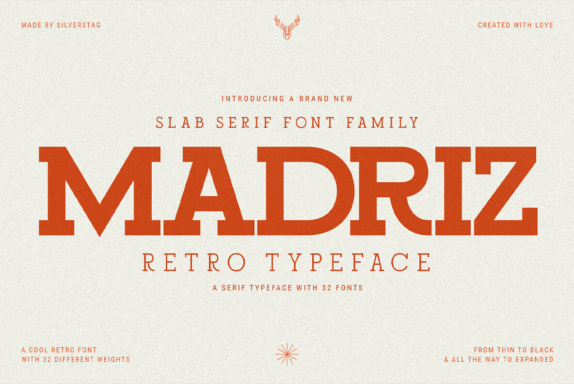 Madriz: The Vintage Slab Serif Font Adding a Retro Twist to Modern Design - Image 1