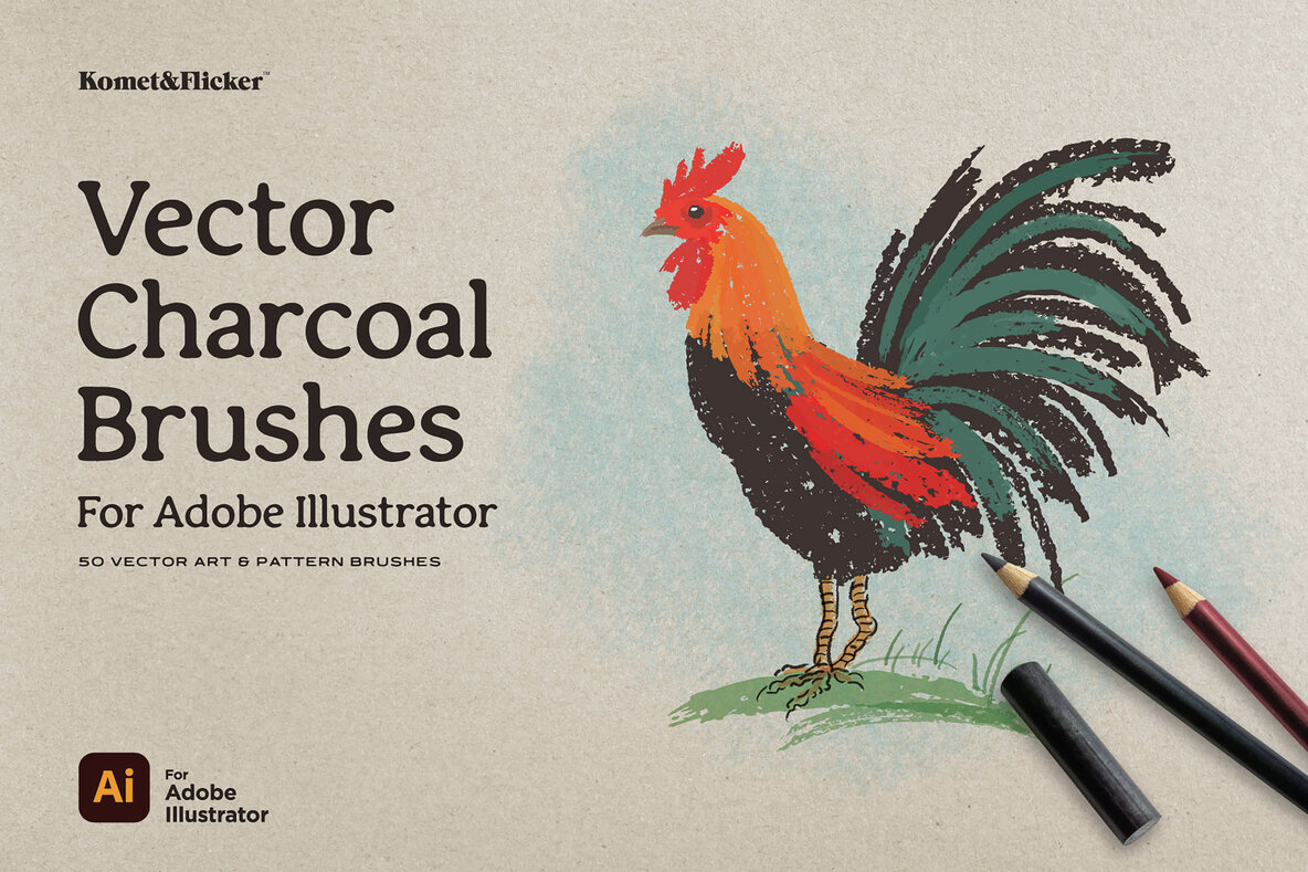 Download Vector Charcoal Brushes for Illustrator Graphics