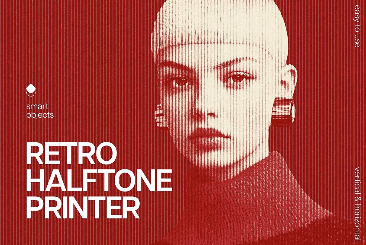 Download Retro Halftone Printer Effect Graphics