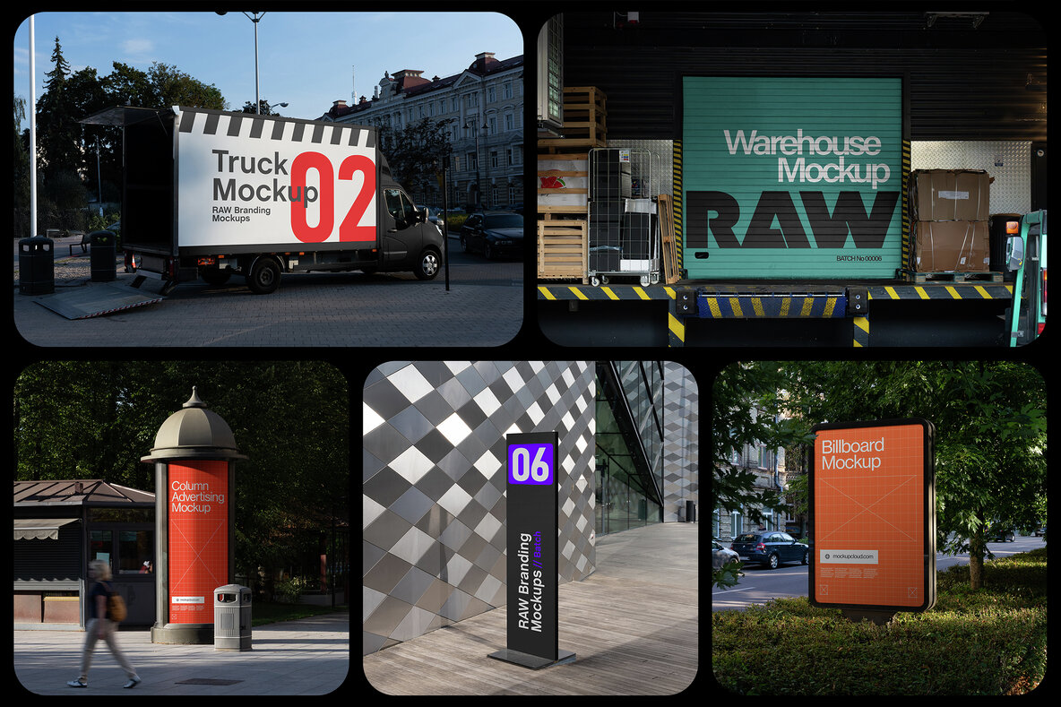 Download City Branding Billboard Mockups RAW Series 02 Graphics
