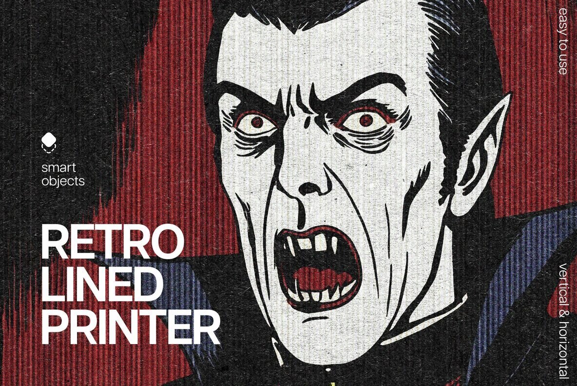 Download Retro Lined Printer Effect Graphics