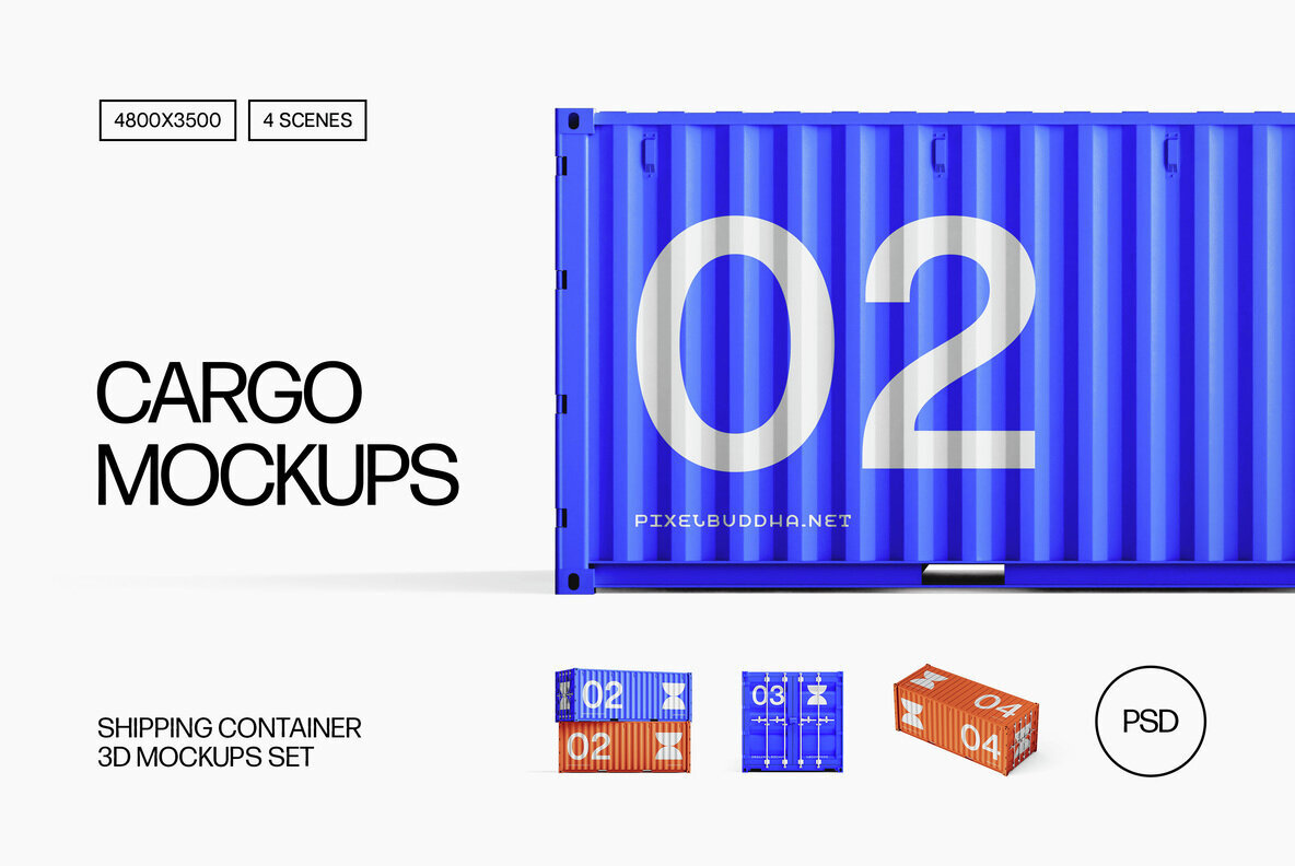 Download Shipping Container Mockups Graphics