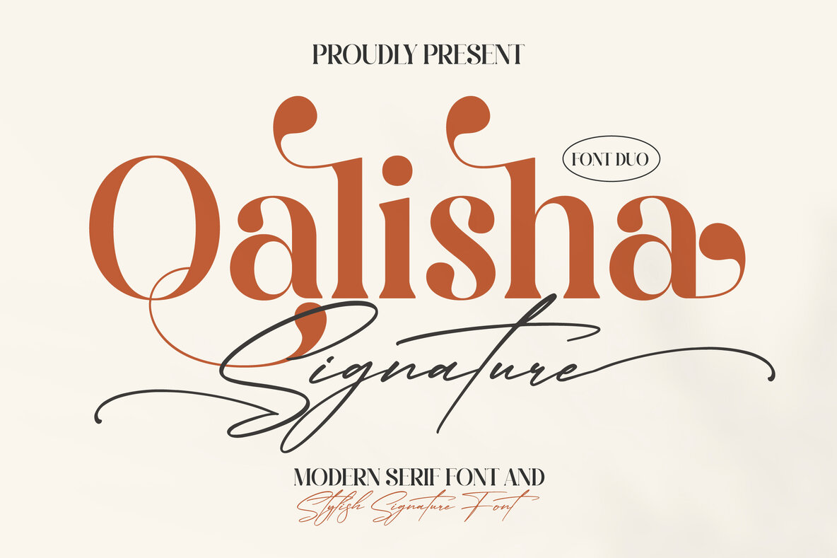 Qalisha Signature Font Duo Font