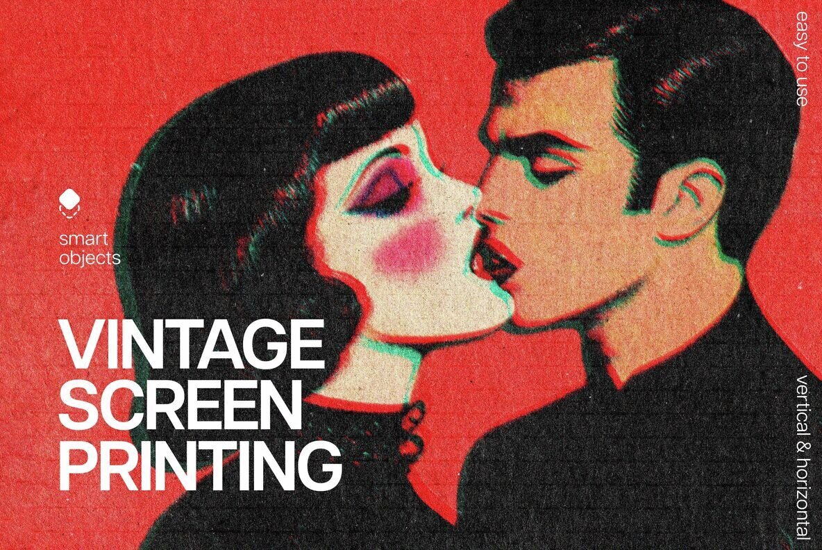Download Vintage Screen Printing Design Effect Graphics