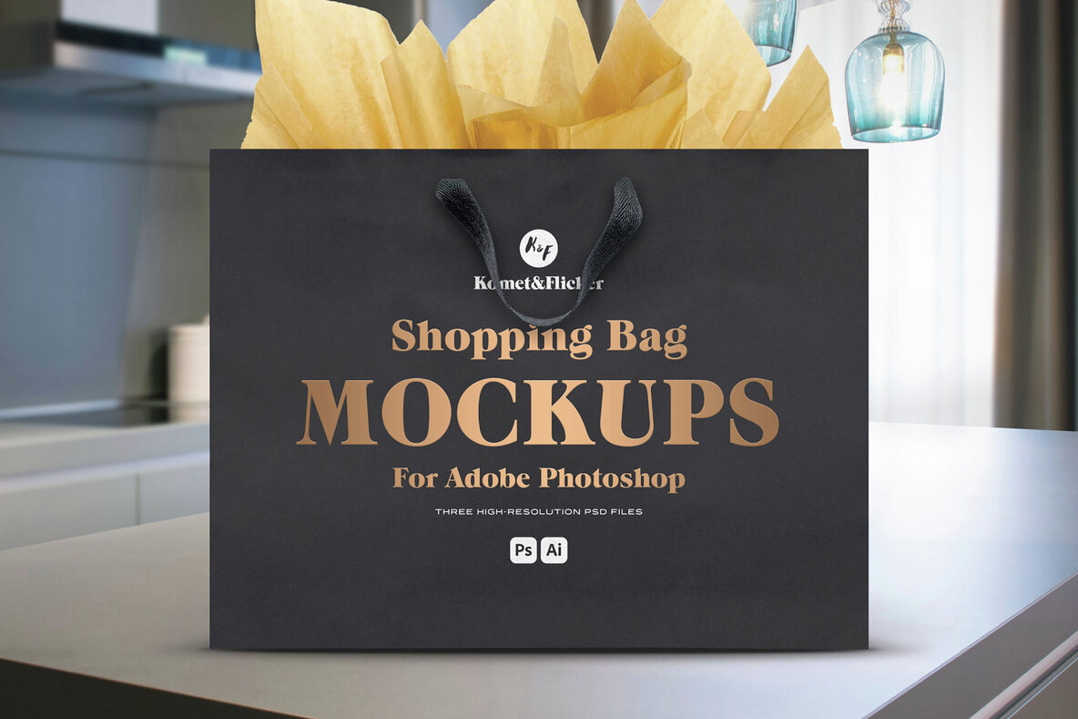 Download Black Shopping Bag Mockup for Photoshop Graphics