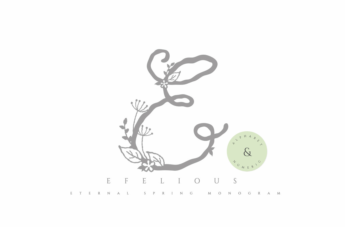 Download Efelious – Floral monogram alphabet set Graphics