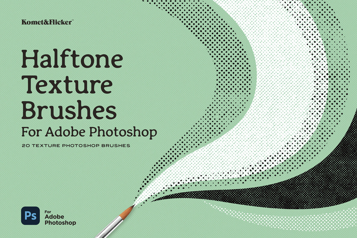 Download Halftone Texture Brushes for Adobe Photoshop Graphics