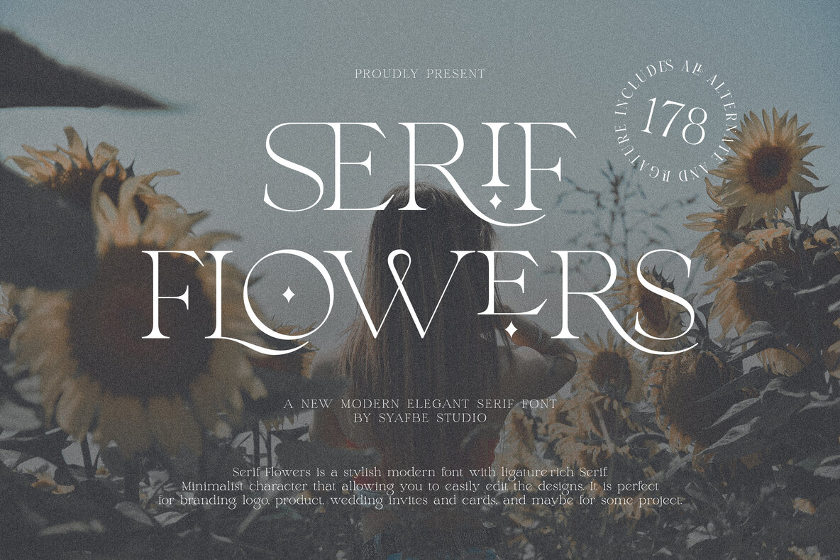 Serif Flowers Font