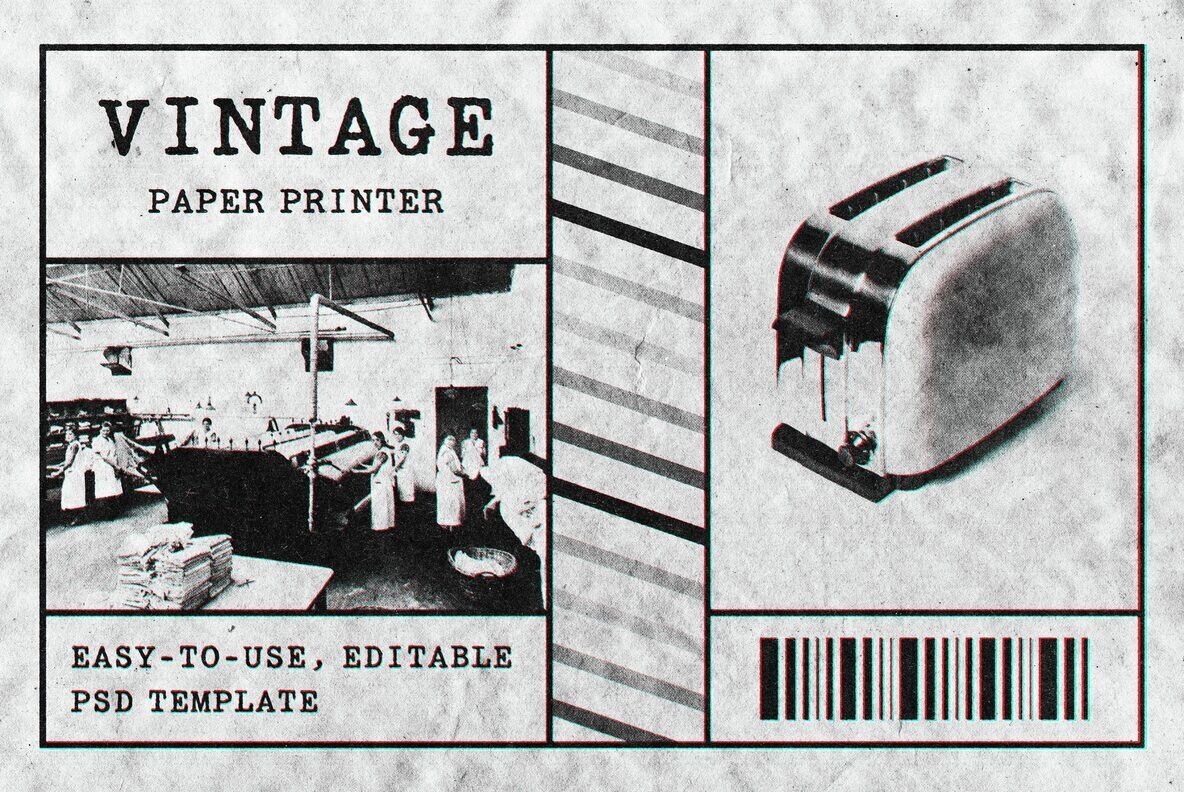 Download Vintage Paper Printer Design Effect Graphics