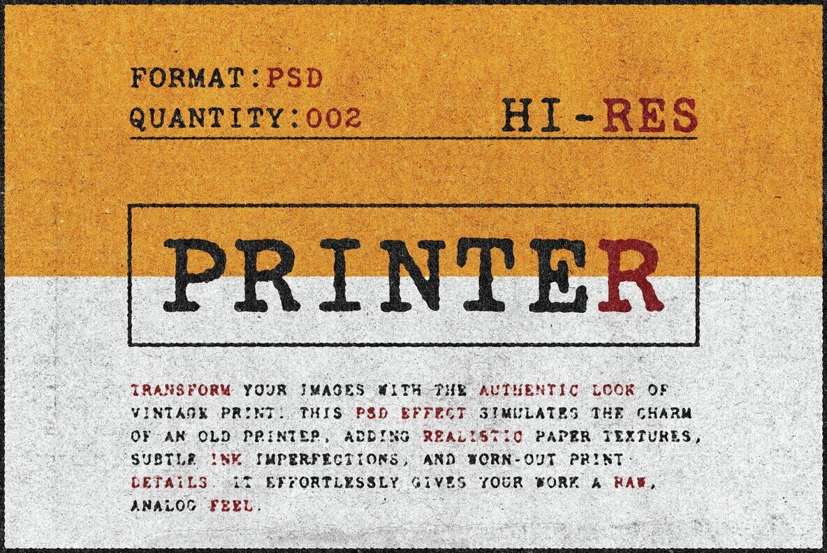Download Old Ink Printer Design Effect Graphics