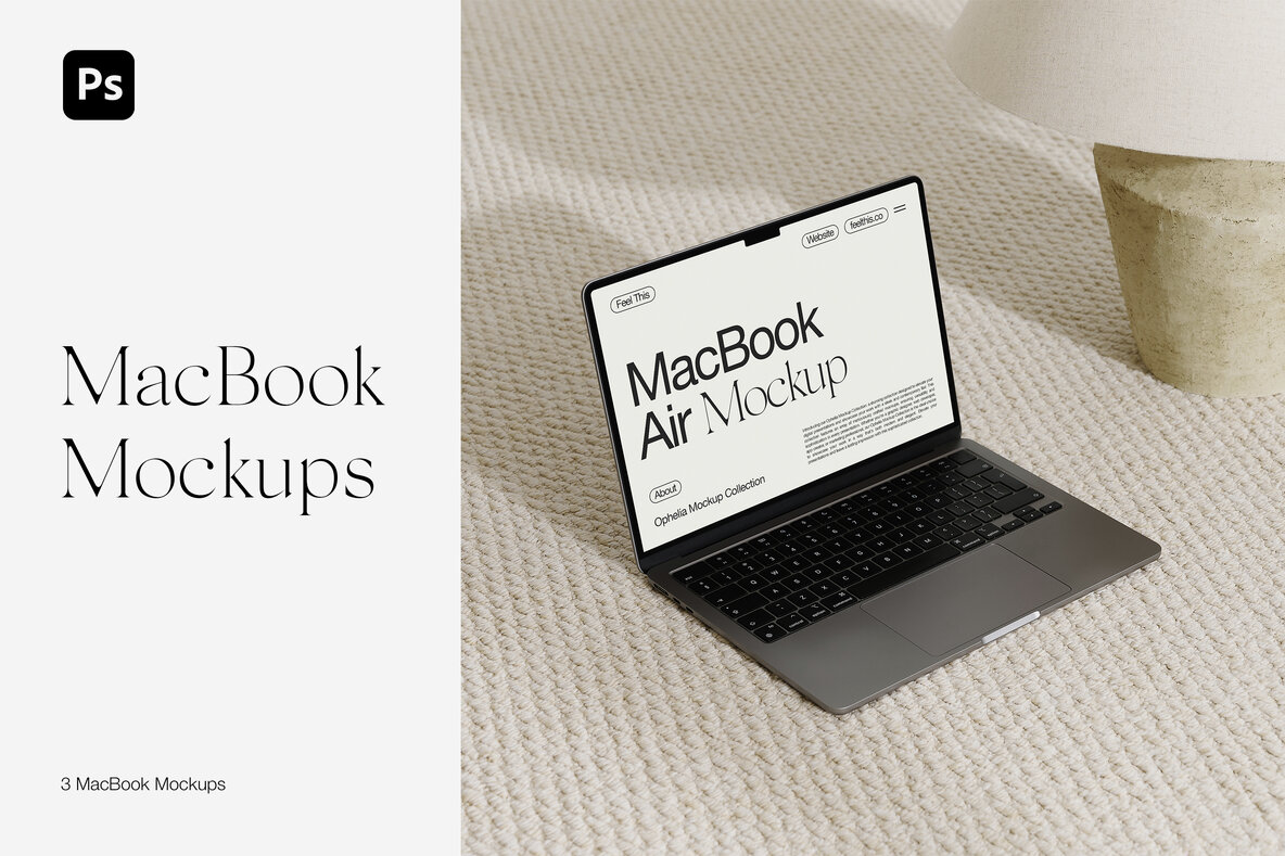Download Aesthetic MacBook Mockups for Photoshop PSD Graphics