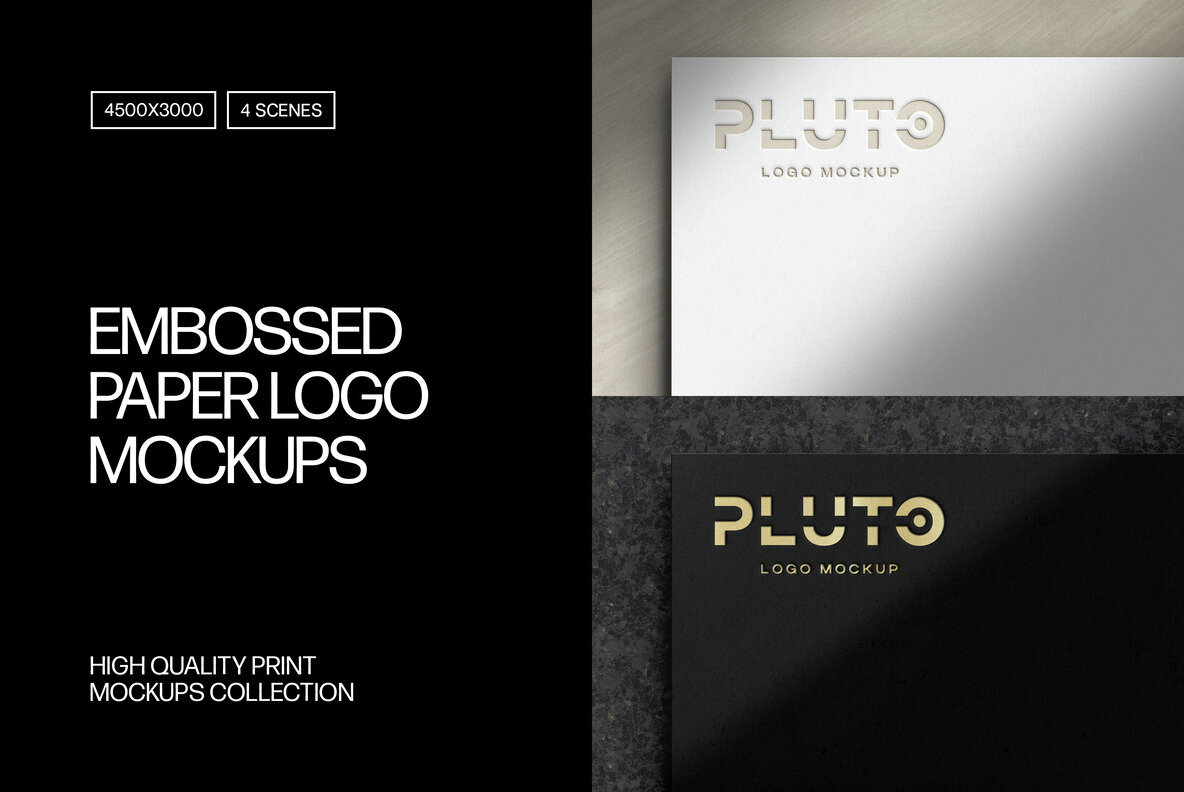 Download Embossed Paper Logo Mockups Pack Graphics