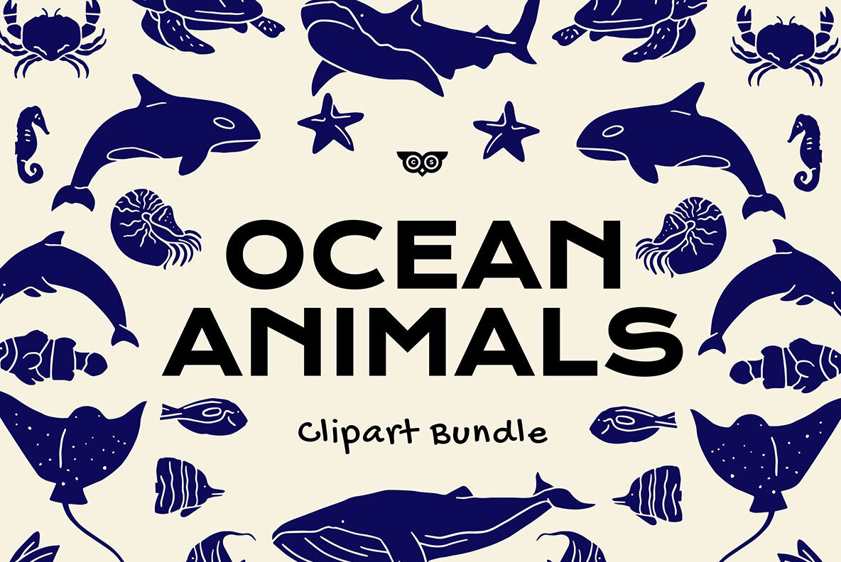 Download Ocean Animals Clipart Bundle Graphics
