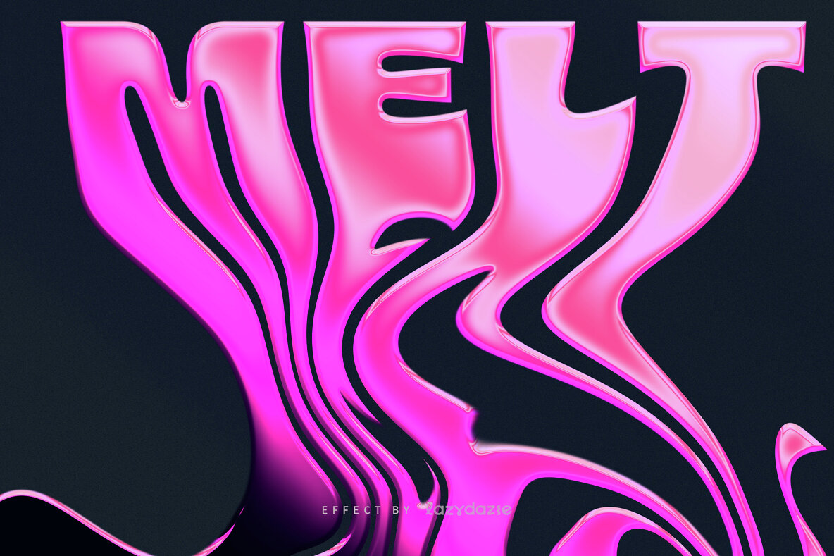 Download Melting Metallic Text Effect Mockup Graphics