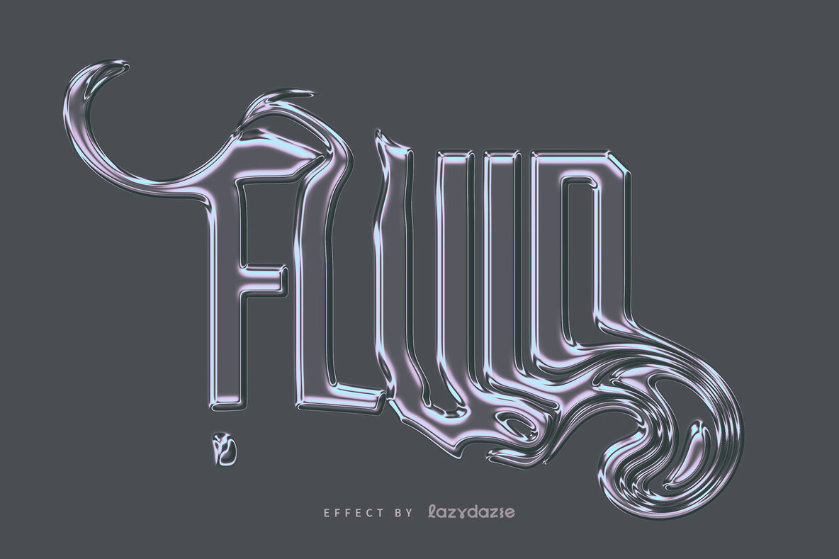 Download Liquid Chrome Text Effect Mockup Graphics
