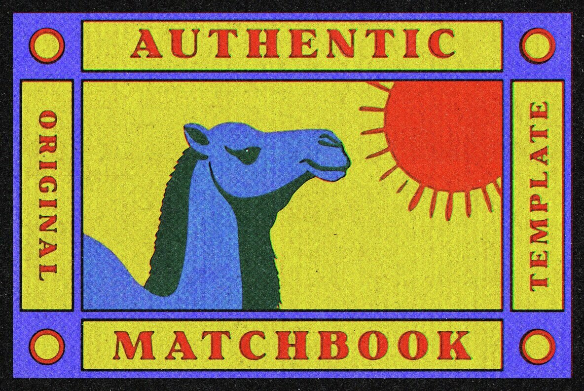 Download Authentic Retro Matchbook Printer Effect Graphics - Image 1