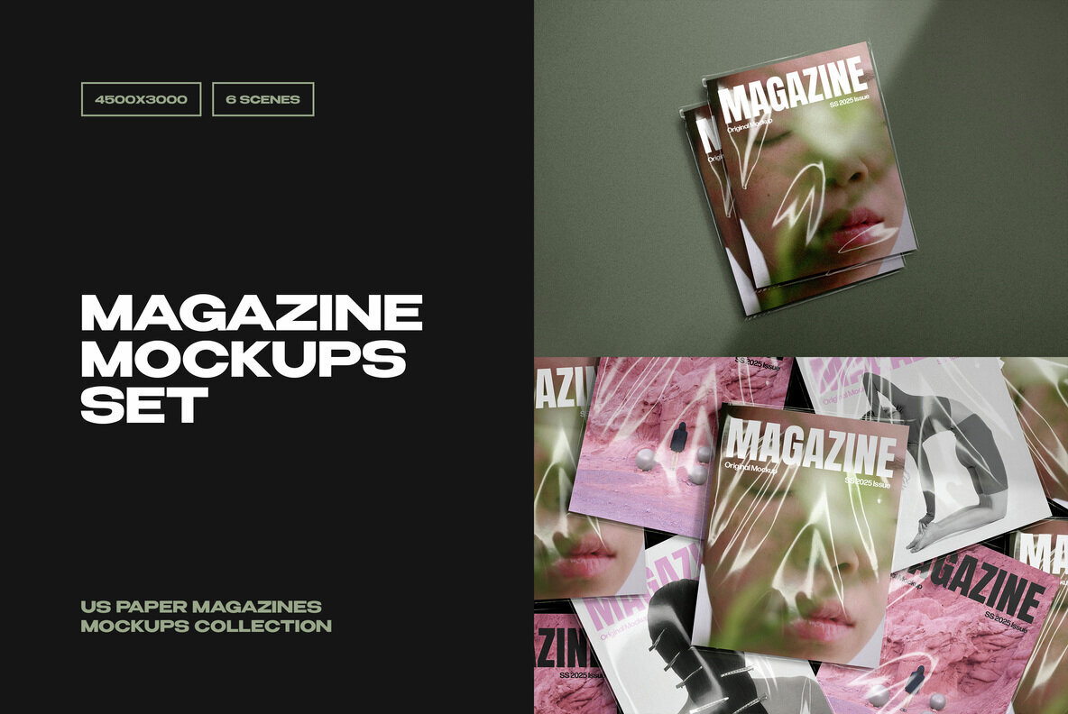 Download US Paper Magazine Mockups Graphics - Image 1