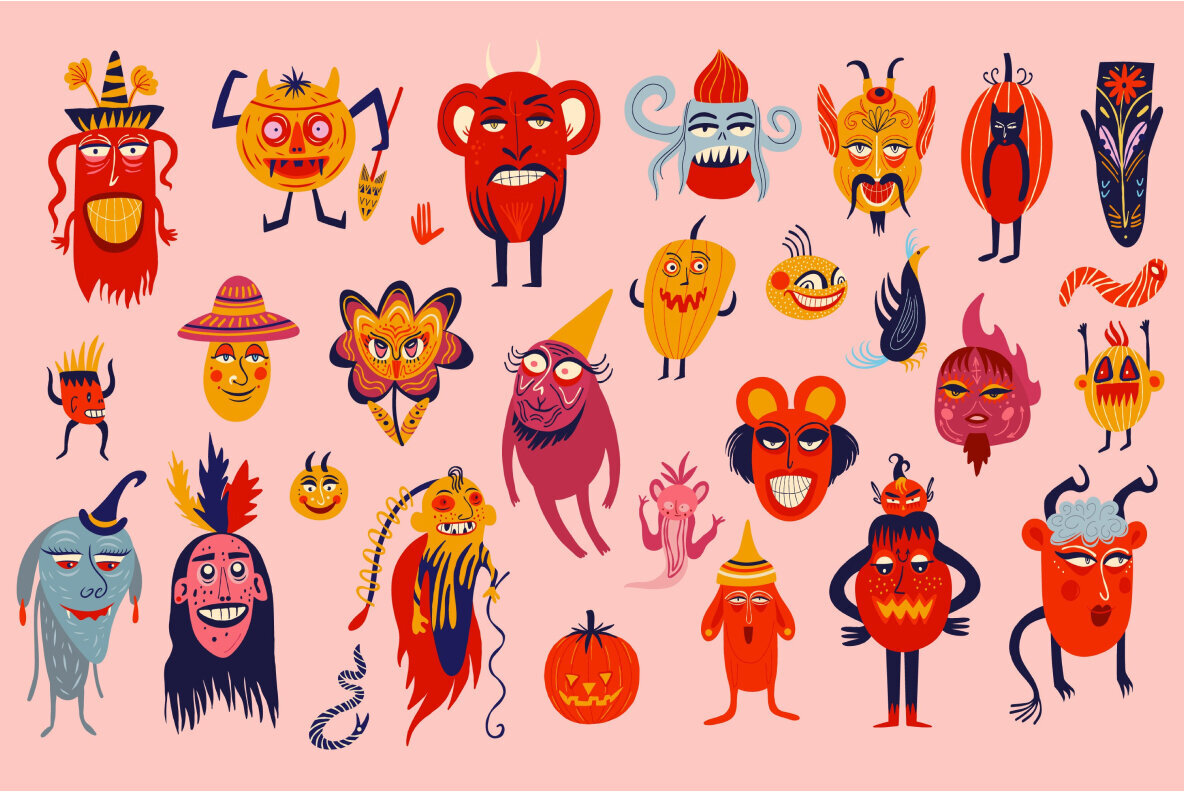 Download Funny Halloween Stickers Graphics - Image 1