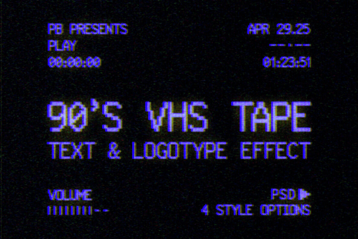 Download VHS Tape Text and Logo Effect Graphics - Image 1