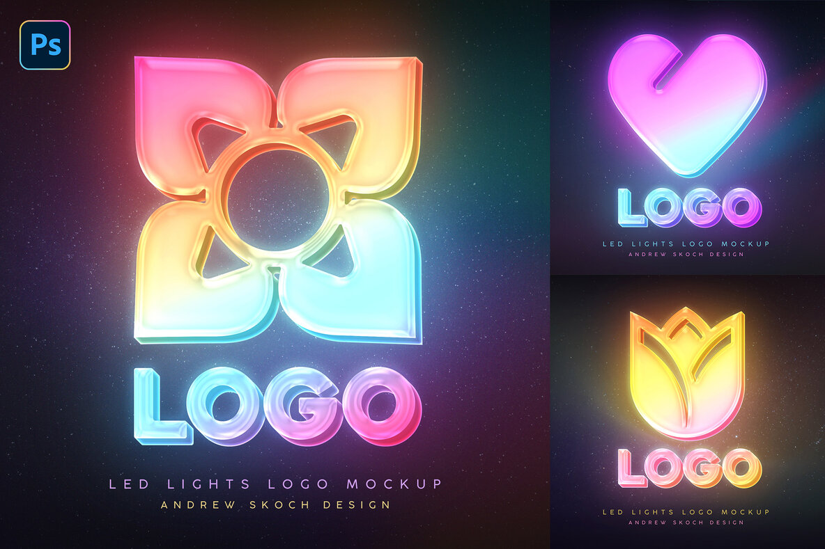 Download LED Logo Photoshop Mockup Graphics - Image 1