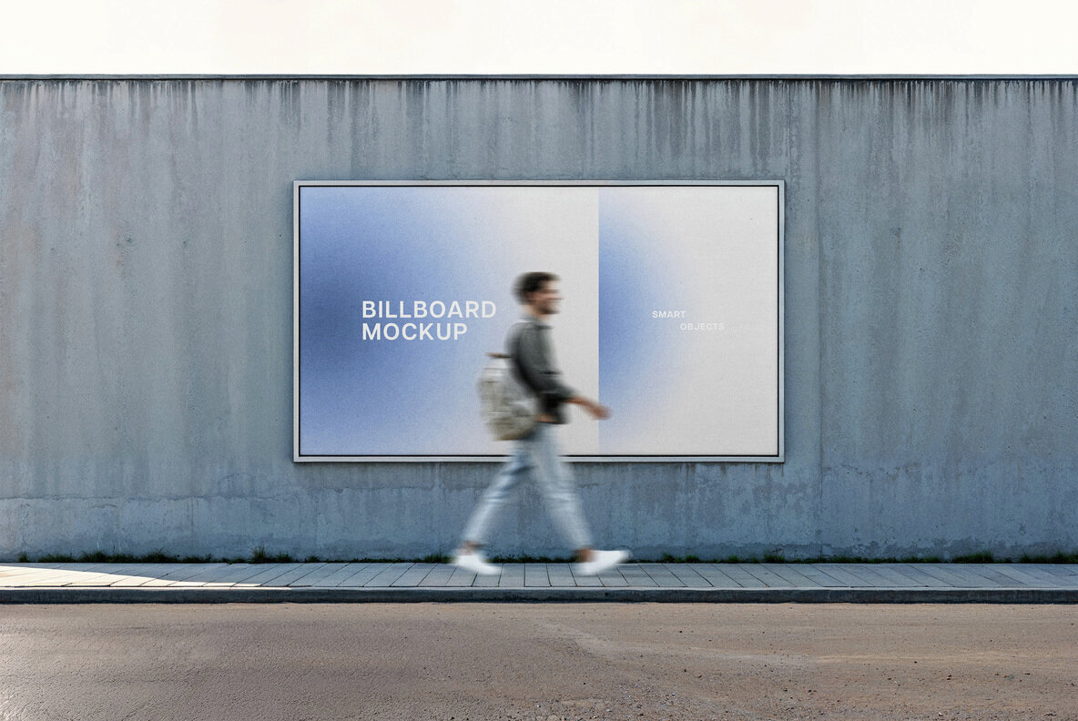 Download Outdoor Billboard Wall Mockup Graphics - Image 1