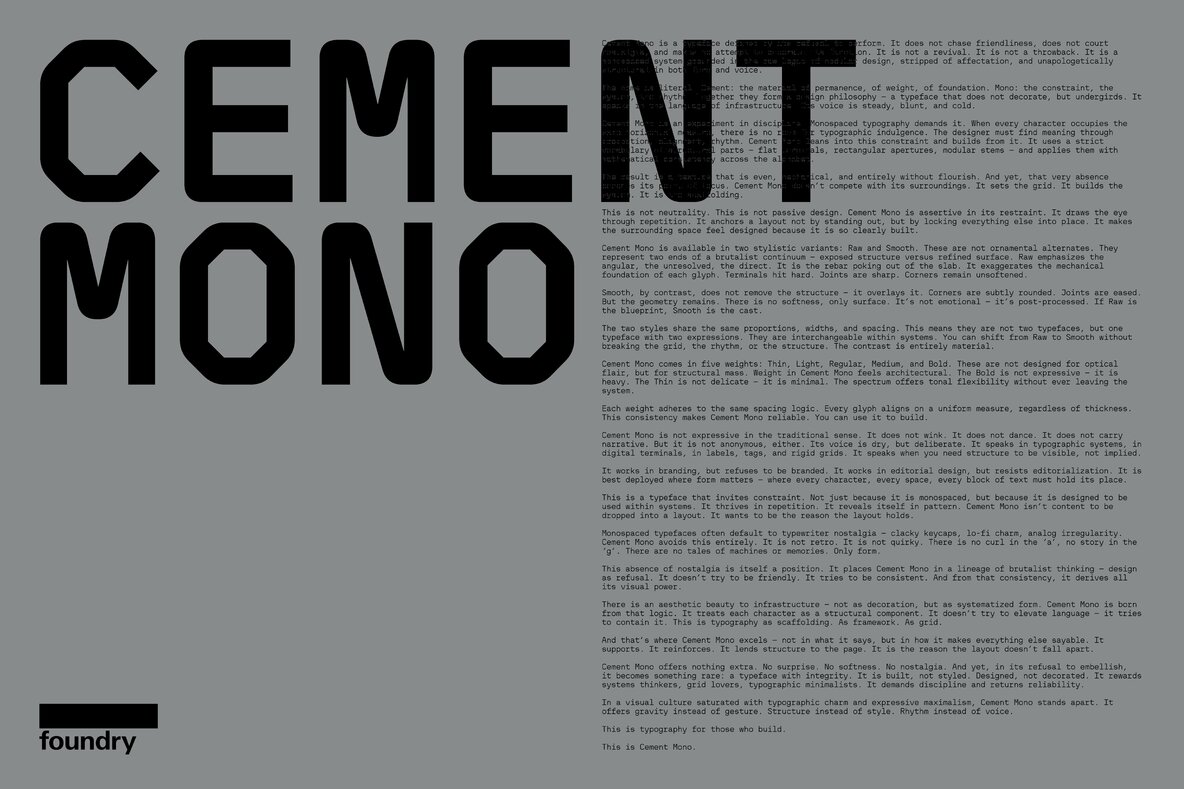 Cement Mono Font