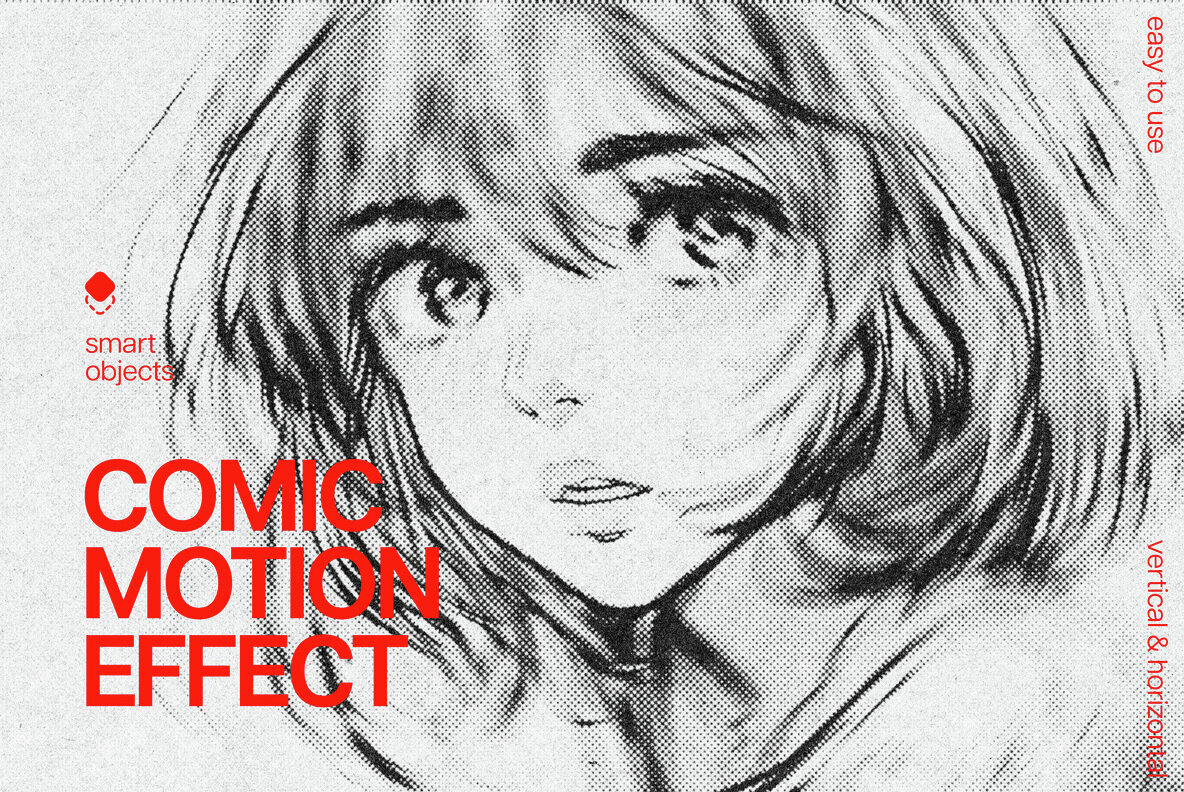Download Comic Halftone Motion Photo Effect Graphics - Image 1