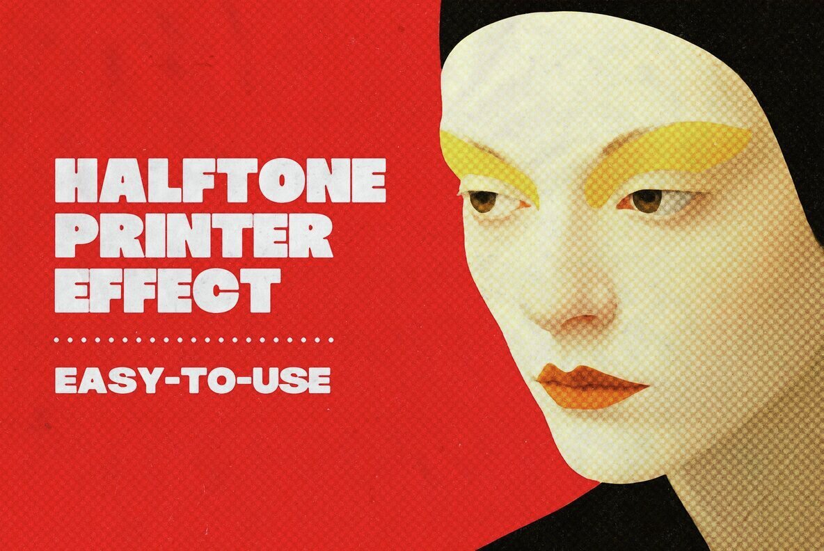 Download Instant Halftone Printer Photo Effect Graphics