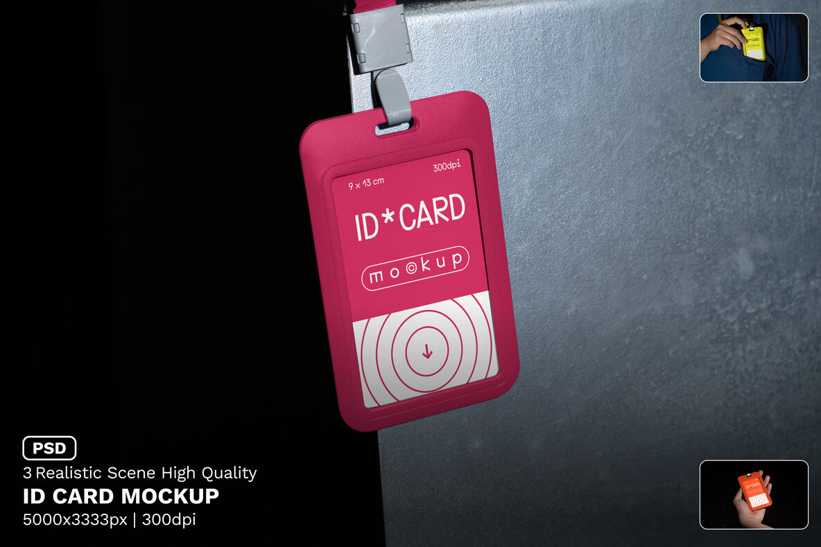 Download 3 Realistic Scene City Corner Edition ID Card Mockup – VOL 2 Graphics
