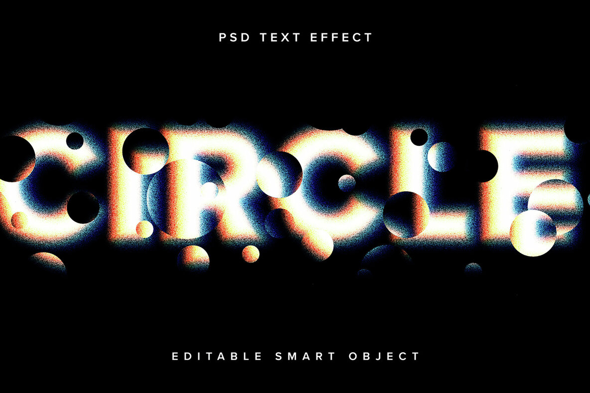 Download Colourful Distorted Text Effect Mockup Graphics