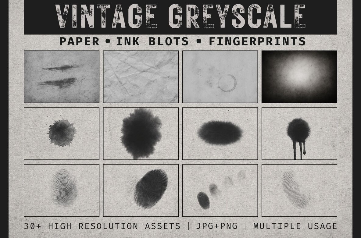 Download Vintage Paper Greyscale Textures Graphics - Image 1