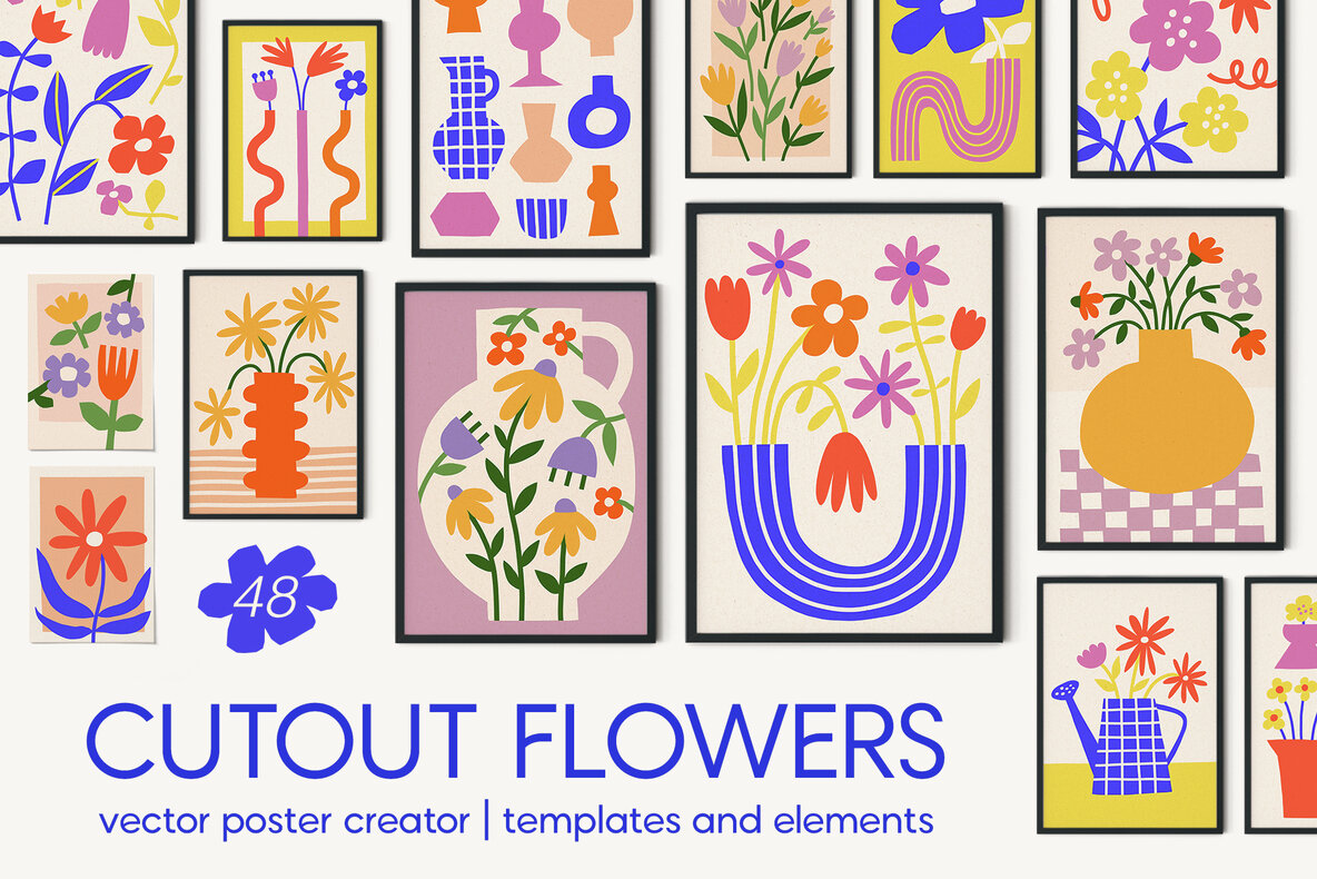 Download Cutout Flowers Vector Poster Creator Graphics - Image 1