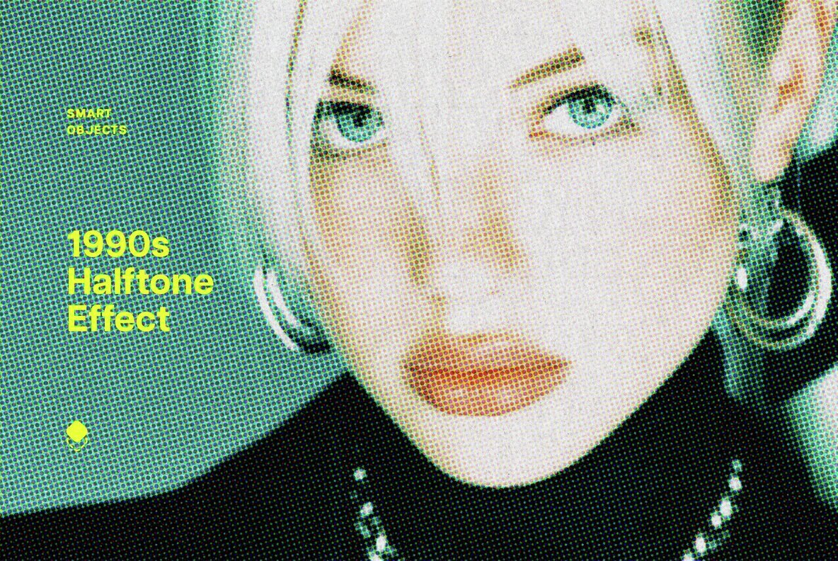 Download 1990s Halftone Photo Effect Graphics - Image 1