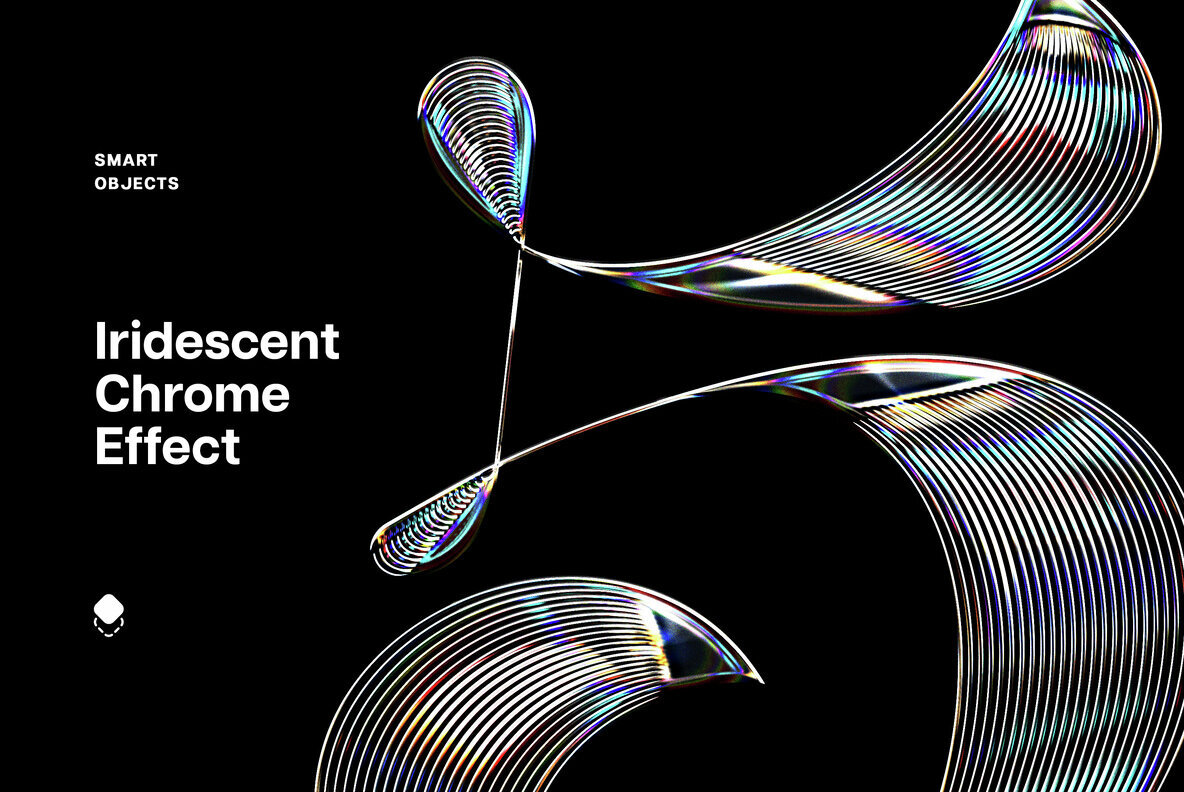 Download Iridescent Chrome Logo Mockup Graphics - Image 1
