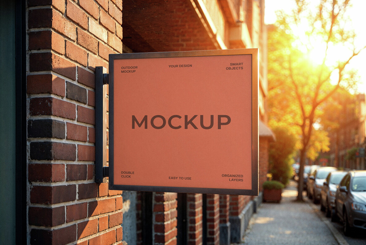 Download Square Street Sign Mockup Graphics - Image 1