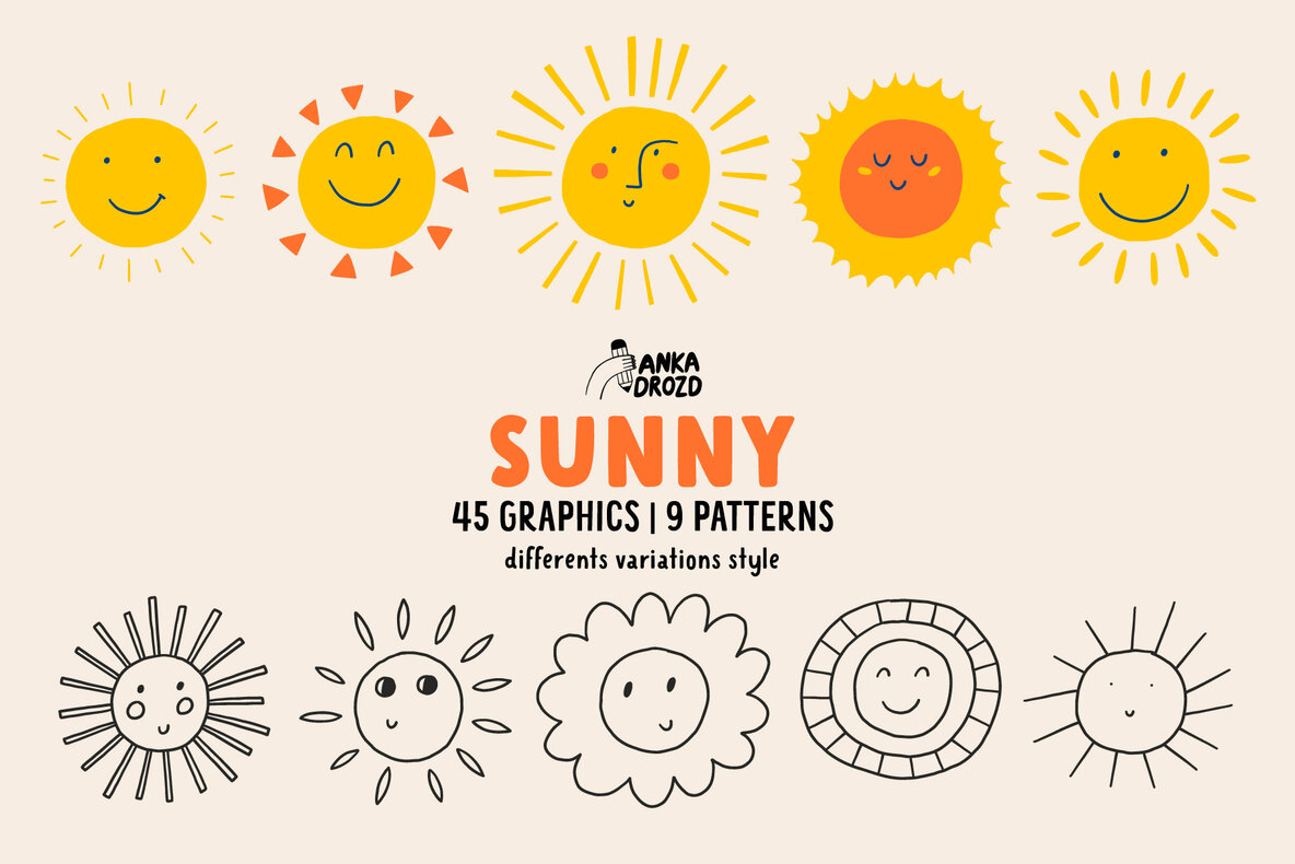 Download Sunny Illustrations and Patterns Graphics - Image 1