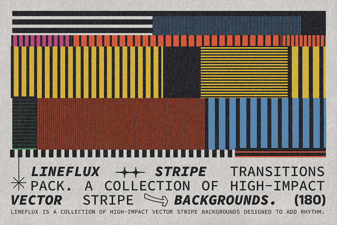 Download Lineflux – Vector Stripe Transitions Pack Graphics - Image 1