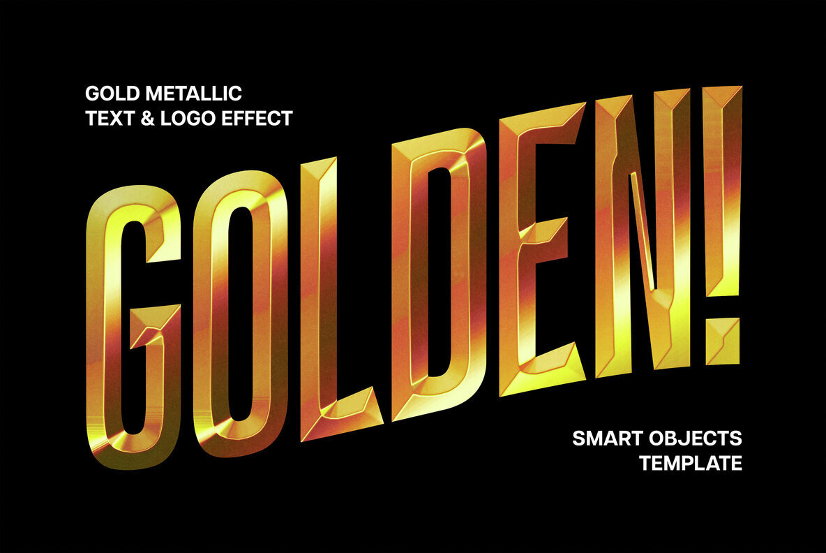 Download Gold Metallic Text and Logo Effect Graphics - Image 1