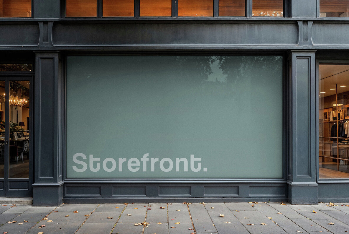 Download Storefront Window Banner Mockup Graphics - Image 1